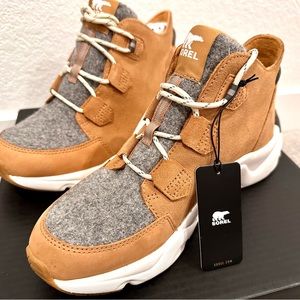 New Womens Sorel ‘KINETIC RNEGD CARIBOU WP’ insulated waterproof boots size 10